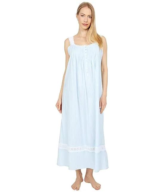 Cotton Dobby Stripe Woven Sleeveless Ballet Nightgown
