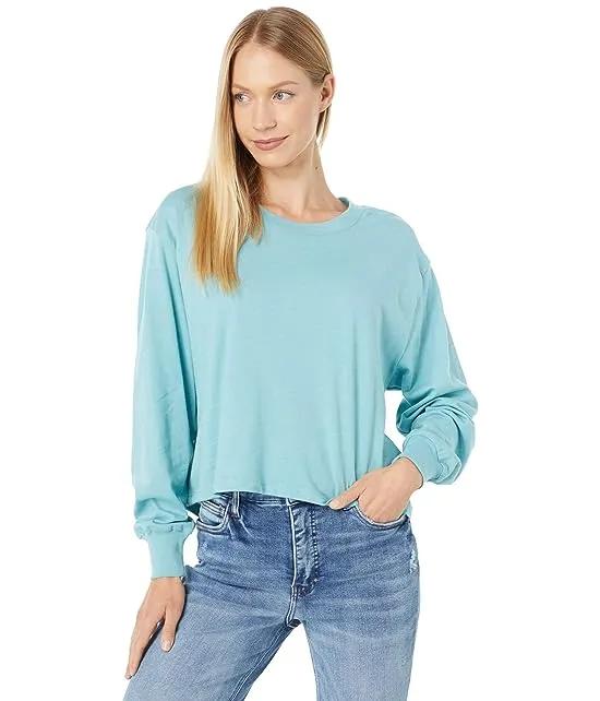 Cotton Jersey Main Stage Cropped Long Sleeve Tee