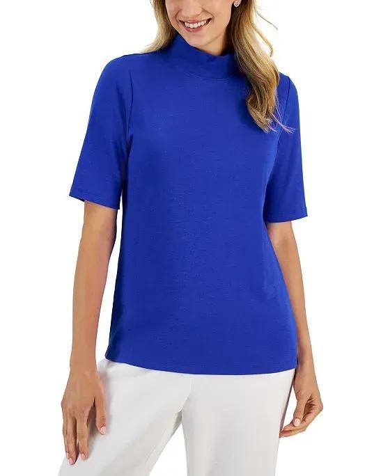 Cotton Mock-Neck Top, Created for Macy's