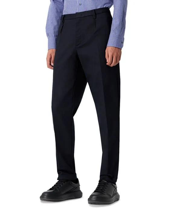 Cotton Stretch Pleated Pants