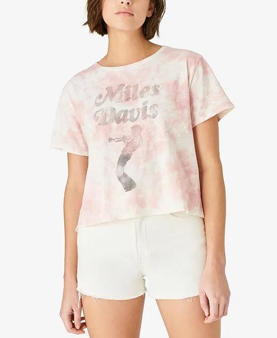 Cotton Tie-Dye Miles Davis Graphic T-Shirt