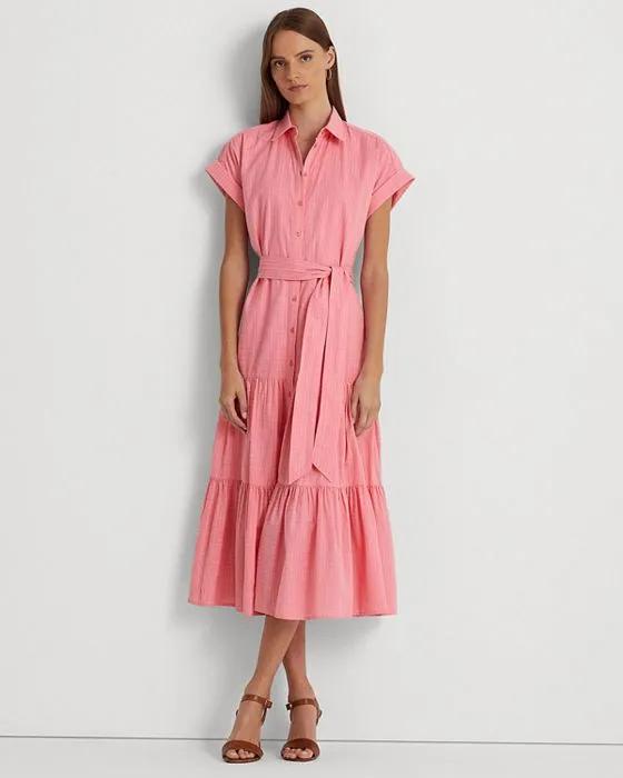 Cotton Tiered Shirt Dress