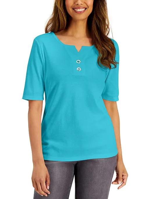 Cotton Toggle-Button Top, Created for Macy's