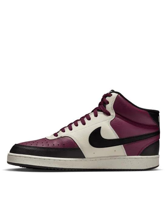 Court Vision Mid Next sneakers in white and burgundy