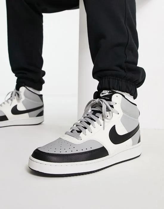 Court Vision Mid Next sneakers in white and gray
