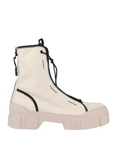 Cream Canvas Ankle boot