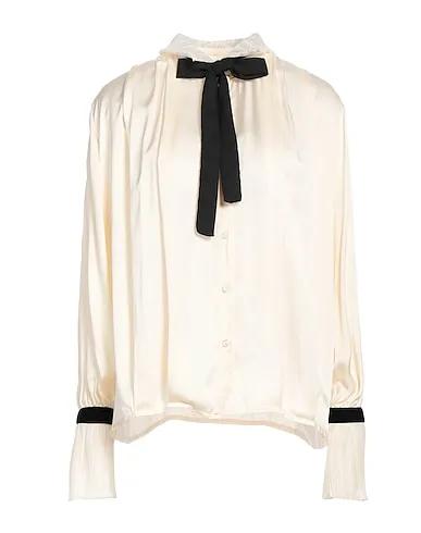 Cream Chiffon Patterned shirts & blouses