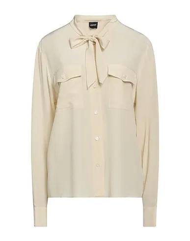 Cream Crêpe Shirts & blouses with bow