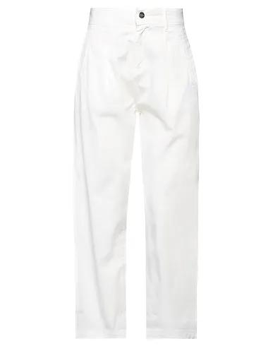 Cream Gabardine Cropped pants & culottes