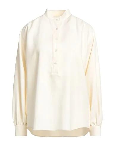 Cream Gabardine Solid color shirts & blouses