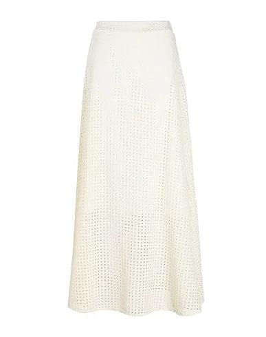 Cream Lace Maxi Skirts COTTON HIGH-WAIST MAXI SKIRT