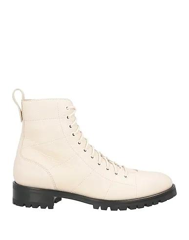 Cream Leather Ankle boot
