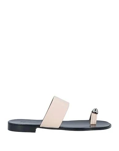 Cream Leather Flip flops