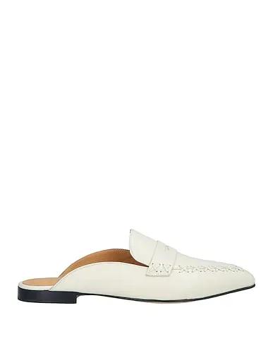 Cream Leather Mules and clogs