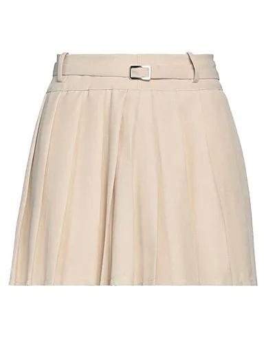 Cream Plain weave Mini skirt