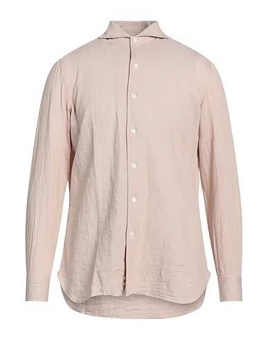 Cream Plain weave Solid color shirt