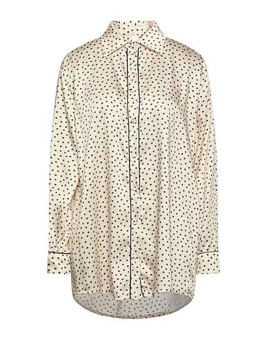 Cream Satin Patterned shirts & blouses
