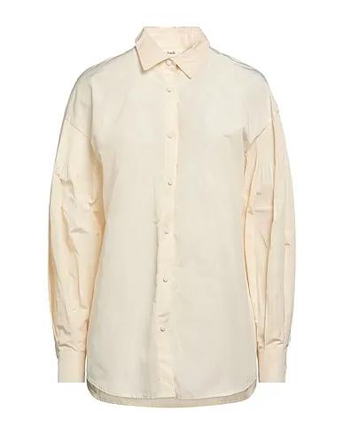 Cream Taffeta Solid color shirts & blouses
