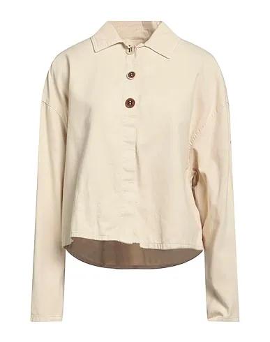 Cream Velvet Solid color shirts & blouses