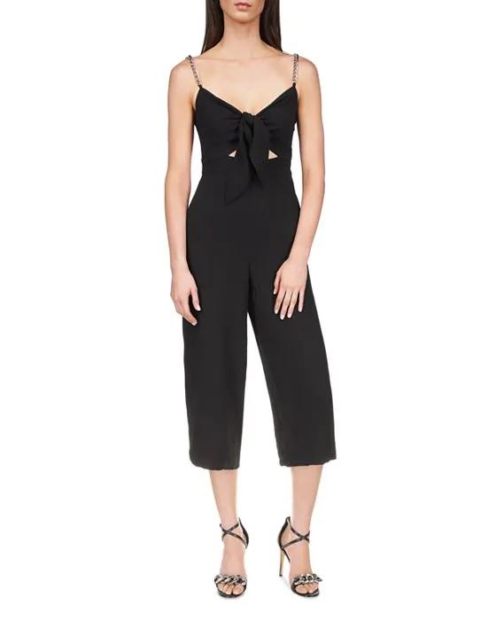 Crepe Tie Front Jumpsuit