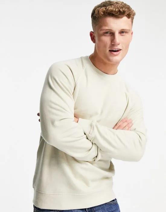 crew neck sweat in washed beige - part of a set