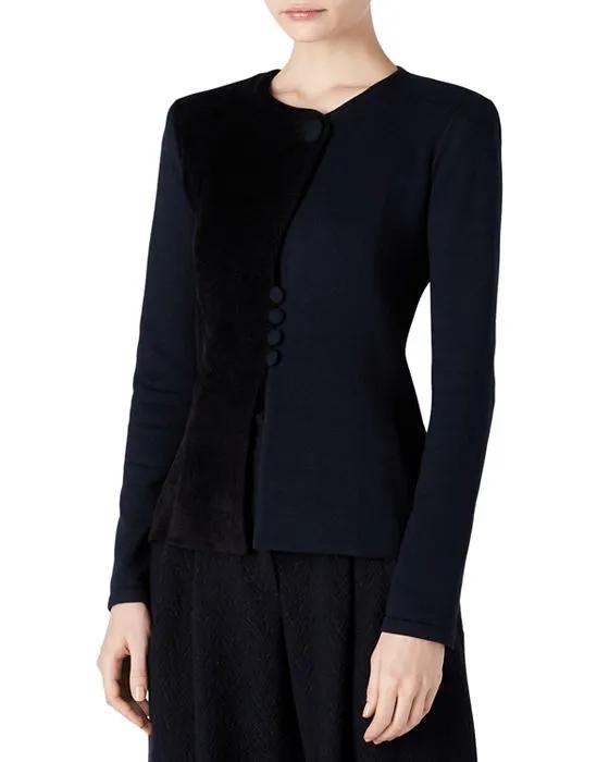 Crewneck Asymmetrical Blazer