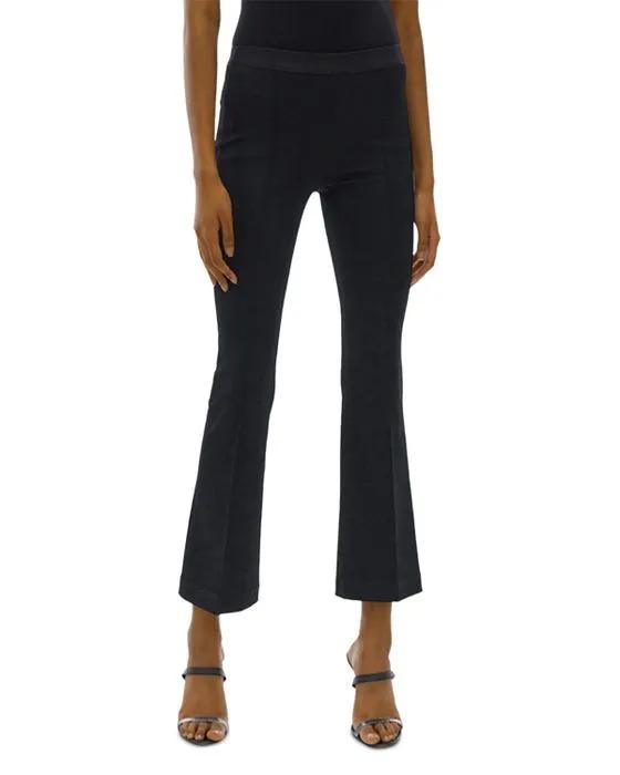 Cropped Flare Ribbed Pants