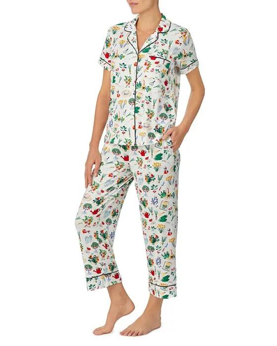 Cropped Printed Pajama Set