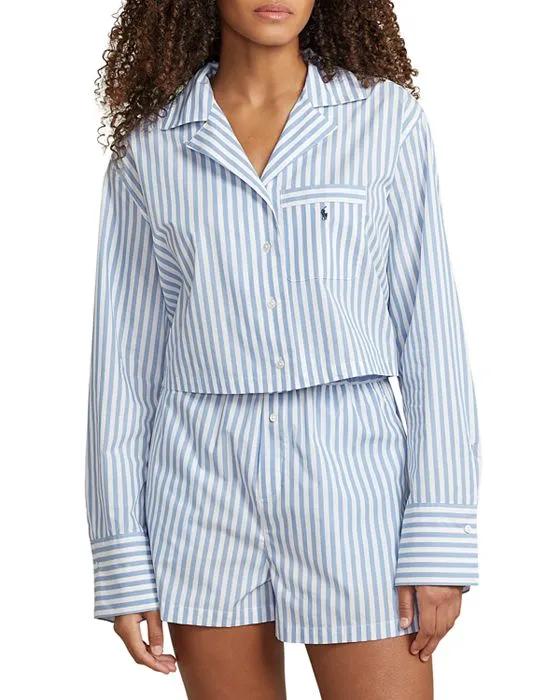 Cropped Shirt & Boxer Sleep Set