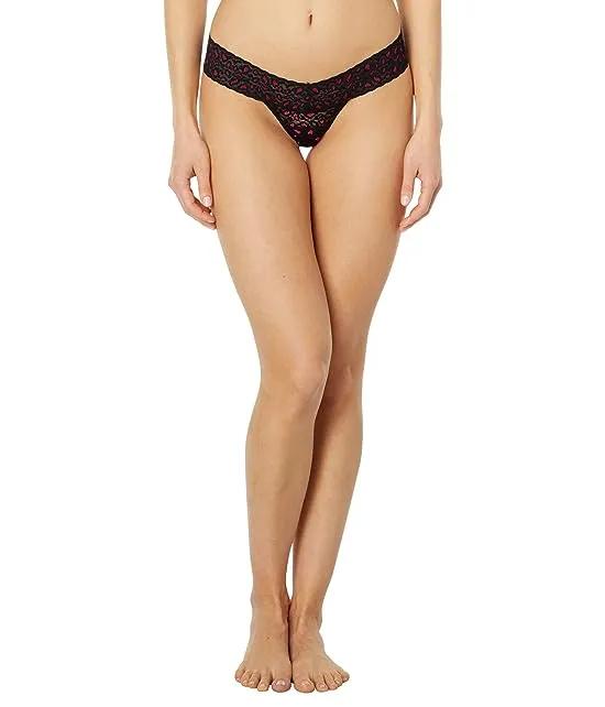 Cross Dyed Leopard Petite Low Rise Thong