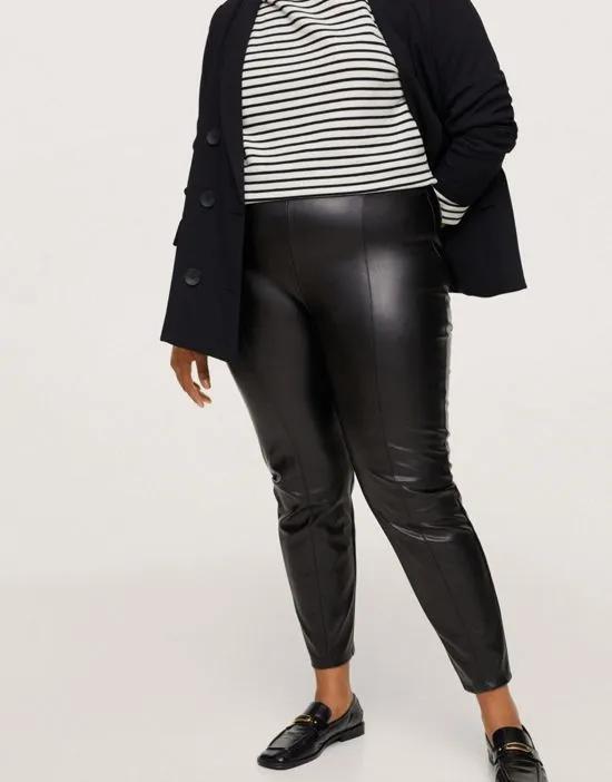 Curve faux leather pants in black