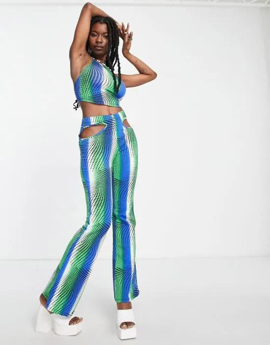 cut out flares in wavy spot print - part of a set
