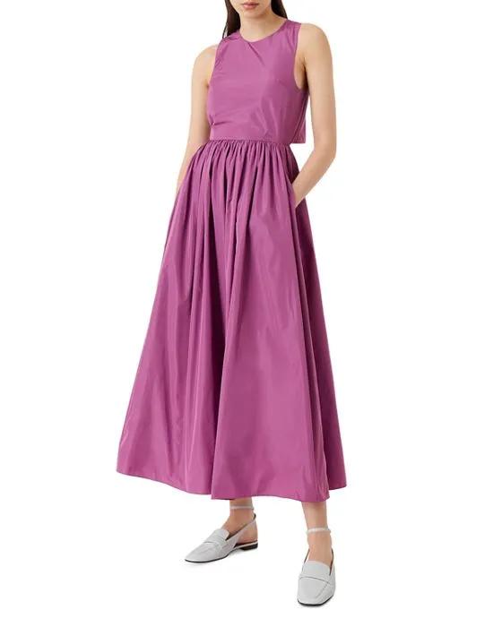 Cutaway Back Taffeta Dress