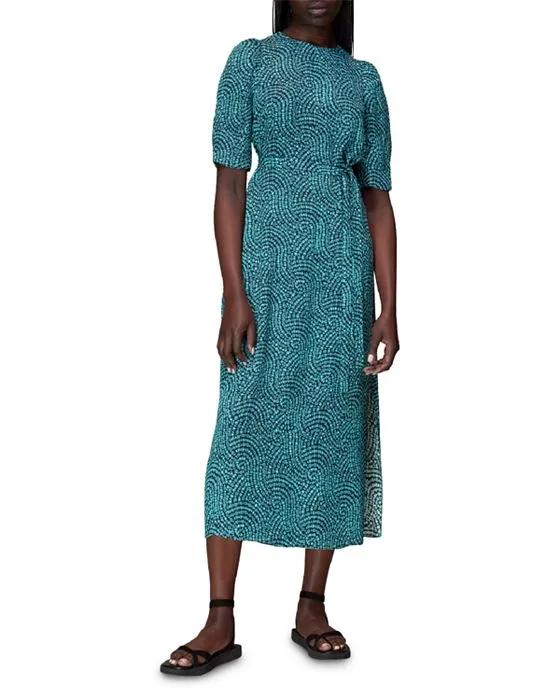 Daisy Waves Cutout Midi Dress