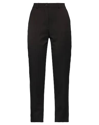 Dark brown Cool wool Casual pants