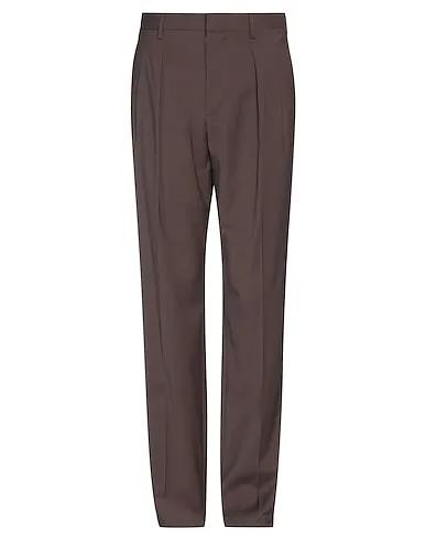 Dark brown Cool wool Casual pants