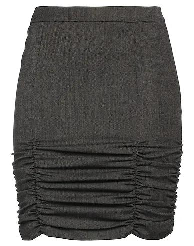 Dark brown Cool wool Mini skirt