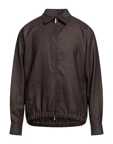 Dark brown Cool wool Patterned shirt