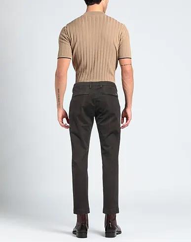Dark brown Cotton twill Casual pants