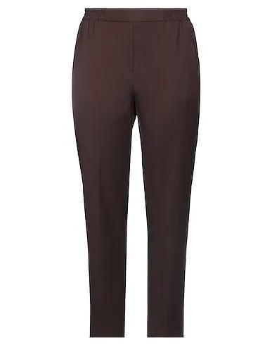 Dark brown Cotton twill Casual pants