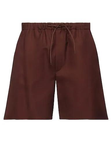 Dark brown Cotton twill Shorts & Bermuda