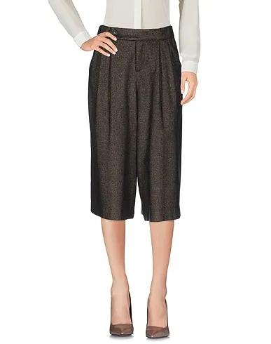 Dark brown Flannel Cropped pants & culottes