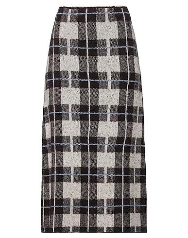Dark brown Flannel Midi skirt