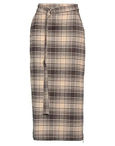 Dark brown Flannel Midi skirt