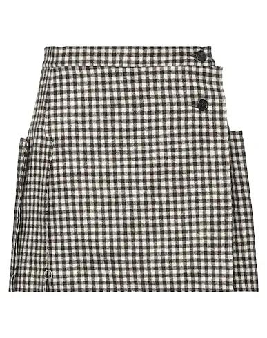 Dark brown Flannel Mini skirt
