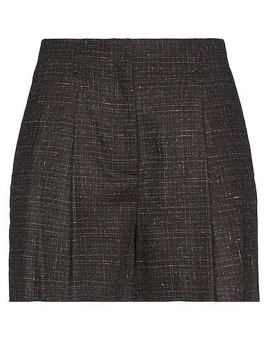 Dark brown Flannel Shorts & Bermuda