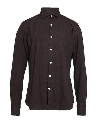 Dark brown Flannel Solid color shirt