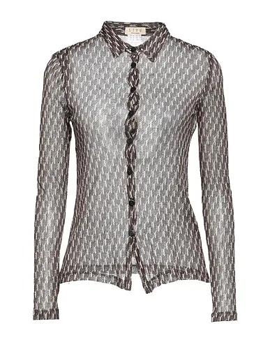 Dark brown Knitted Patterned shirts & blouses