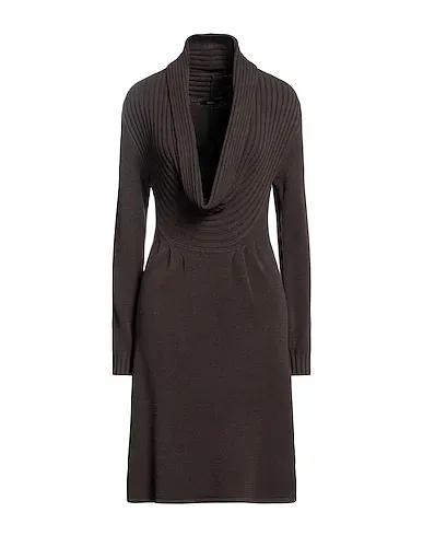 Dark brown Knitted Short dress