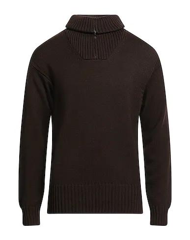 Dark brown Knitted Sweater with zip